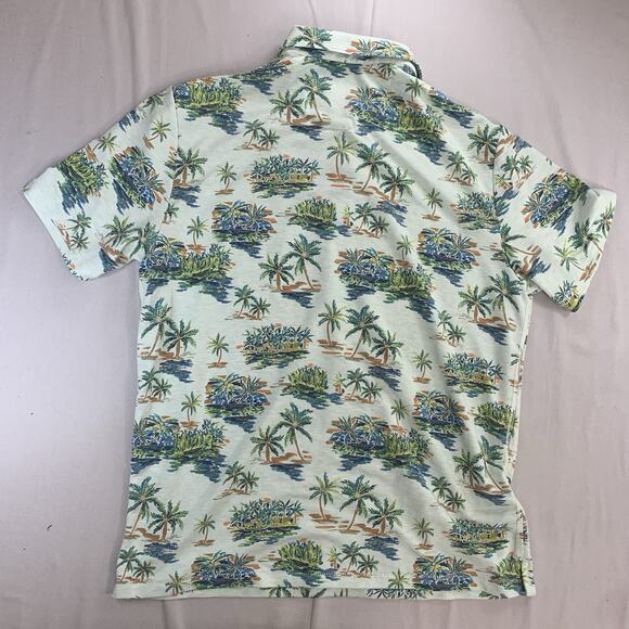 Tommy Bahama Shirt Mens Large Green Blue Floral Polo - Picture 5 of 7